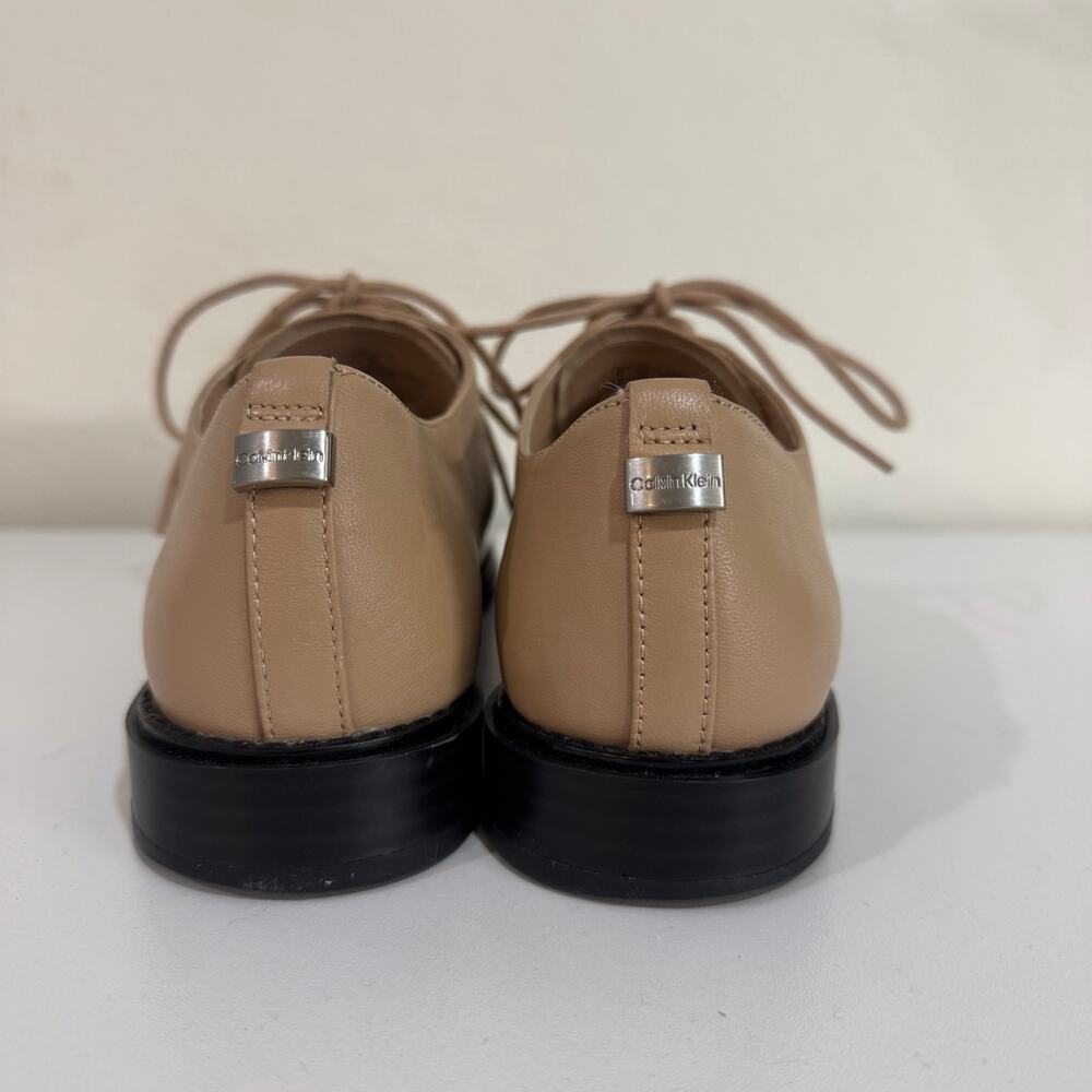Calvin Klein Aracely Oxfords Loafers Patent Leather Tan Size 8 - Picture 4 of 16